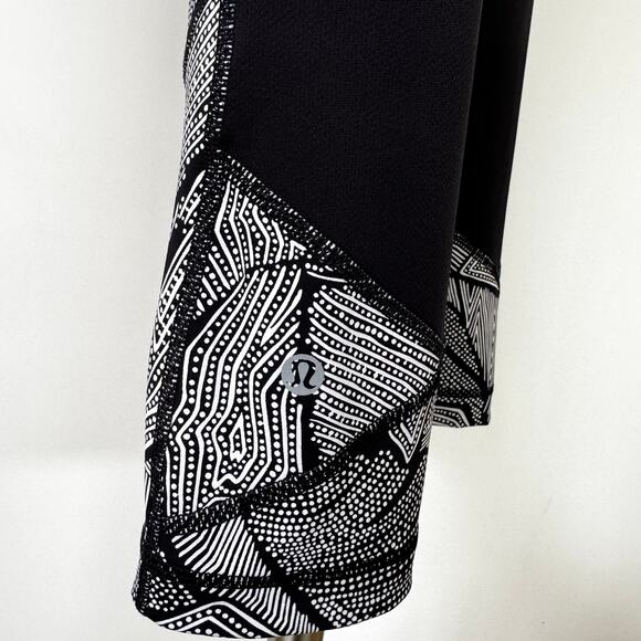 Lululemon Pace Rival Crop Leggings Full-On Luxtreme Dottie Tribe White Black 6 - Picture 8 of 13